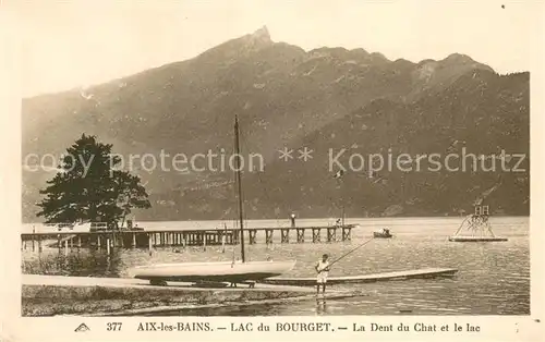 AK / Ansichtskarte Aix les Bains Aux bords du Lac du Bourget Dent du Chat Aix les Bains