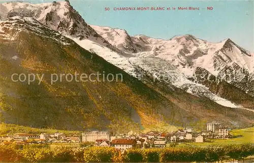 AK / Ansichtskarte Chamonix Vue generale et le Mont Blanc Chamonix