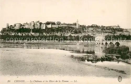 AK / Ansichtskarte Chinon_Indre_et_Loire Le Chateau et les Rives de la Vienne Chinon_Indre_et_Loire