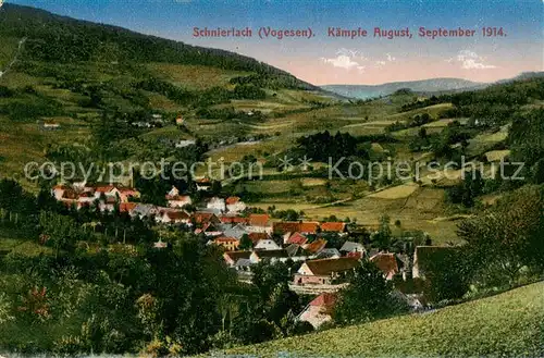 AK / Ansichtskarte Schnierlach Panorama Kaempfe im Aug und Sept 1914 Schnierlach