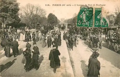 AK / Ansichtskarte Paris Avenue du Bois de Boulogne Paris