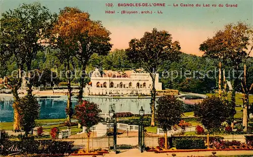 AK / Ansichtskarte Bagnoles de l_Orne Le Casino du Lac vu du Grand Hotel Bagnoles de l_Orne