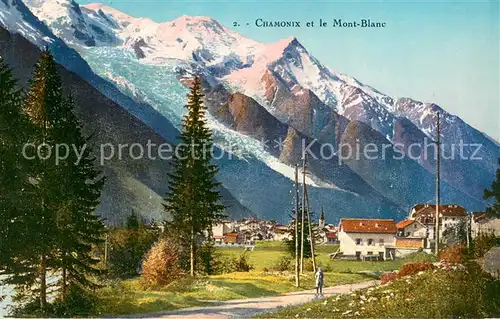 AK / Ansichtskarte Chamonix Vue generale et le Mont Blanc Chamonix