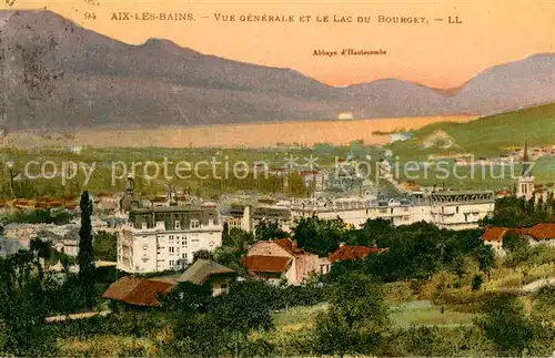 AK / Ansichtskarte Aix les Bains Vue generale et le Lac du Bourget Abbaye d Hautecombe Aix les Bains
