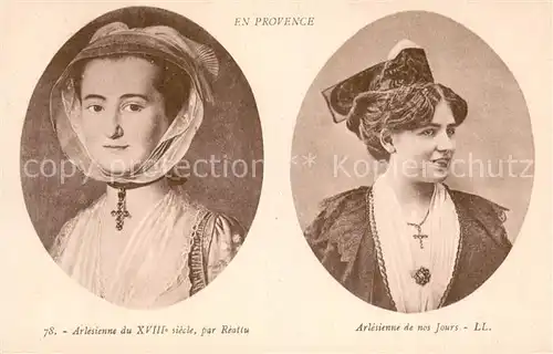 AK / Ansichtskarte Arles_Bouches du Rhone Arlesienne de XVIII siecle par Reattu Arlesiennede nos Jours Arles_Bouches du Rhone