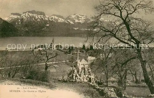 AK / Ansichtskarte Sevrier Lac dAnnecy La Grotte et l Eglise Sevrier