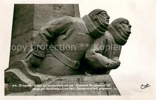 AK / Ansichtskarte Etretat A Ceux qui les premiers ont ose Monument Nungesser et Coli  Etretat