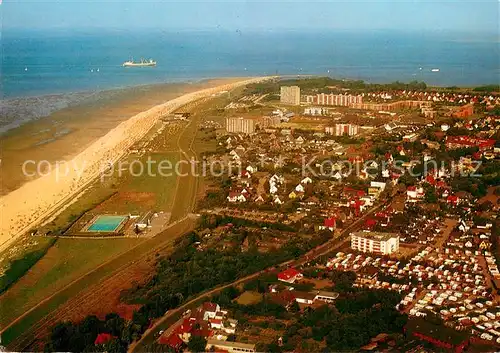 AK / Ansichtskarte Cuxhaven_Doese_Nordseebad Fliegeraufnahme mit Strand Cuxhaven_Doese_Nordseebad