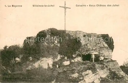 AK / Ansichtskarte Villaines la Juhel Calvaire vieux chateau des Juhel Croix Villaines la Juhel