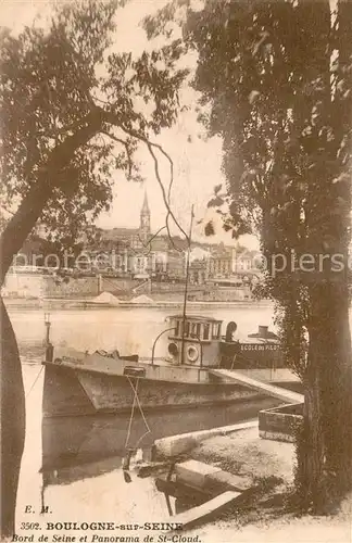 AK / Ansichtskarte Boulogne sur Seine_Bilancourt Bord de Seine et panorama de Saint Cloud 