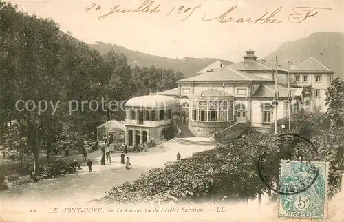 AK / Ansichtskarte Le_Mont Dore_Puy_de_Dome Le casino vu de l Hotel Sarciron Le_Mont Dore_Puy_de_Dome