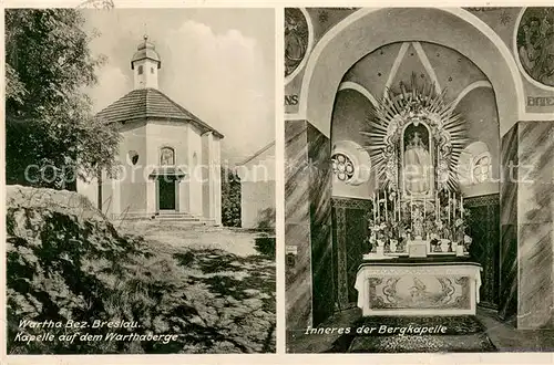 AK / Ansichtskarte Wartha_Breslau Kapelle auf dem Warthaberge Inneres der Bergkapelle Wartha_Breslau