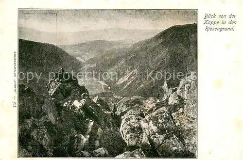 AK / Ansichtskarte Schneekoppe_Snezka Blick von der Koppe in den Riesengrund Schneekoppe Snezka