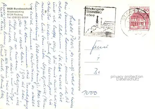 AK / Ansichtskarte Poecking_Starnberg DGB Bundesschule am Starnberger See Poecking_Starnberg