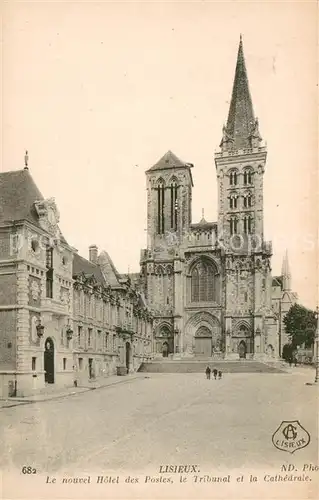 AK / Ansichtskarte Lisieux Le nouvel Hotel des Postes le Tribunal et la Cathedrale Lisieux