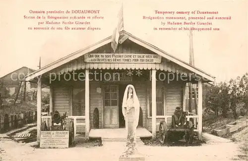 AK / Ansichtskarte Douaumont Statue de la Resignation executee et offerte par Madame Berthe Girardet Douaumont