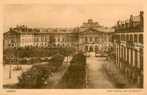 AK / Ansichtskarte Zabern_Saverne Schloss und Marktplatz Zabern Saverne