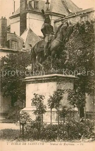 AK / Ansichtskarte Saint Cyr_Haute Vienne Ecole de Saint Cyr Statue de Marceau Saint Cyr Haute Vienne