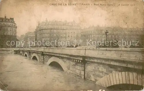 AK / Ansichtskarte Paris Crue de la Seine Pont Notre Dame 28 Janvier 1910 Paris