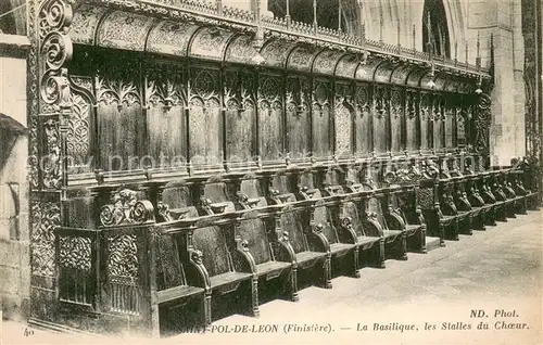 AK / Ansichtskarte Saint Pol de Leon La Basilique les Stalles du Choeur Saint Pol de Leon