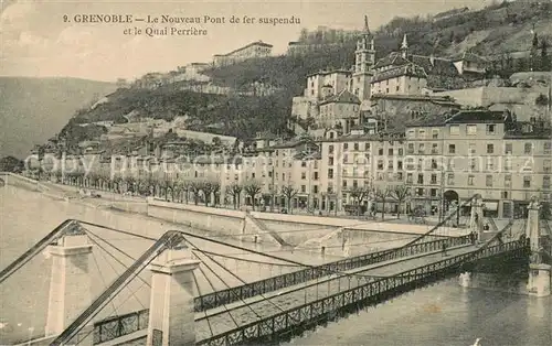 AK / Ansichtskarte Grenoble Le Nouveau Pont de fer suspendu et le Quai Perriere Grenoble