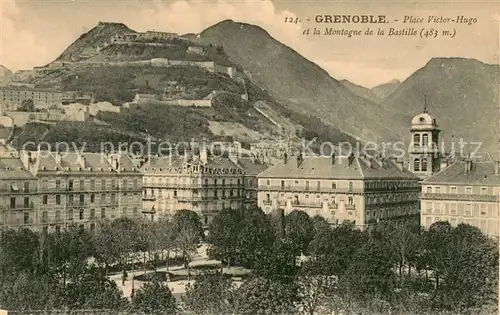 AK / Ansichtskarte Grenoble Place Victor Hugo et la Montagne de la Bastille Grenoble