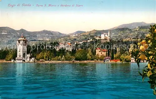 AK / Ansichtskarte Gardone_Lago_di_Garda Torre San Marco e Gardone di Sopra Gardone_Lago_di_Garda