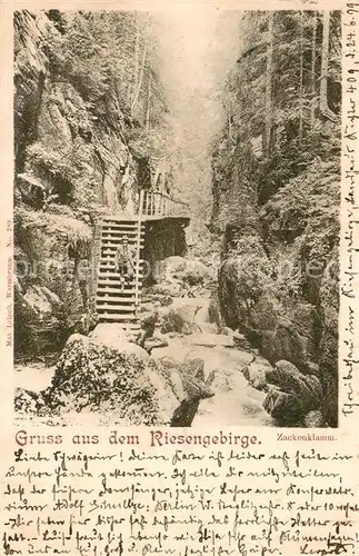 AK / Ansichtskarte Schreiberhau_Niederschlesien Die Zackenklamm Schreiberhau