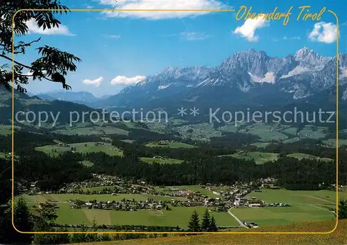 AK / Ansichtskarte Oberndorf_Tirol Panorama mit Wildem Kaiser Kaisergebirge Oberndorf Tirol