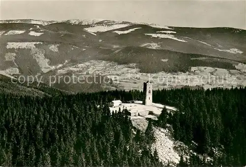 AK / Ansichtskarte Krkonose Rozhledna na Prednim Zalem Riesengebirge Fliegeraufnahme Krkonose