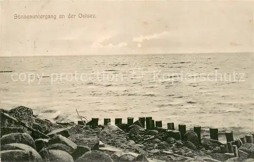 AK / Ansichtskarte Horst Seebad Sonnenuntergang an der Ostsee Horst Seebad