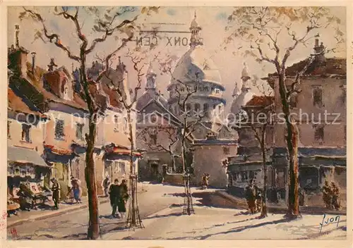 AK / Ansichtskarte Paris La Place du Tertre et le Sacre Coeur Paris