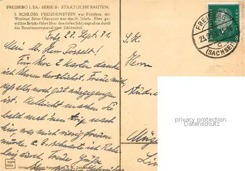 AK / Ansichtskarte Freiberg_Sachsen Schloss Freudenstein Freiberg Sachsen