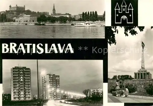 AK / Ansichtskarte Bratislava_Pressburg_Pozsony Hrad a Dom nad Dunajom Strkovec Slavia 