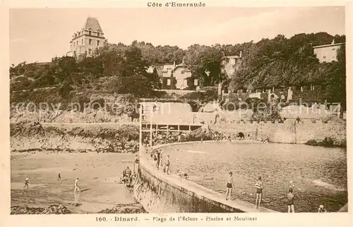 AK / Ansichtskarte Dinard_35 Plage de l ecluse piscine et moulinet 