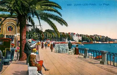 AK / Ansichtskarte Juan les Pins Promenade Restaurants Plage Juan les Pins