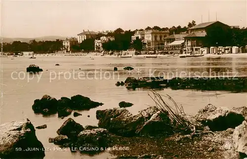 AK / Ansichtskarte Juan les Pins La plage et le casino Cote d Azur Juan les Pins