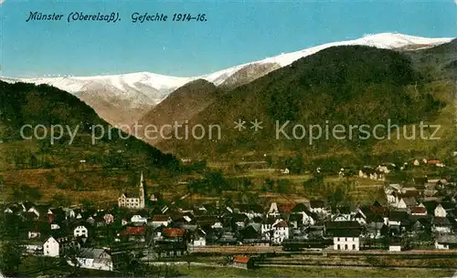 AK / Ansichtskarte Muenster_Elsass Gesamtansicht mit blick auf die Vogesen Gefechte 1914 16 Kriegsschauplatz 1. Weltkrieg Muenster_Elsass