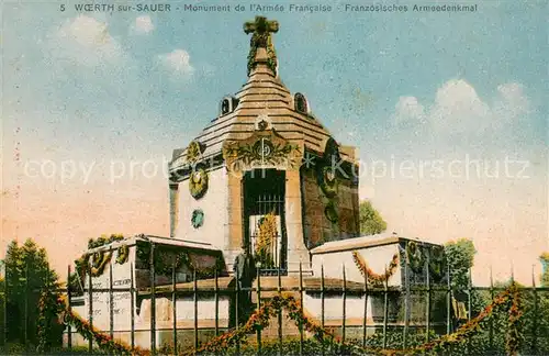 AK / Ansichtskarte Woerth sur Sauer Monument de l Armee Francaise Franzoesisches Armeedenkmal Woerth sur Sauer