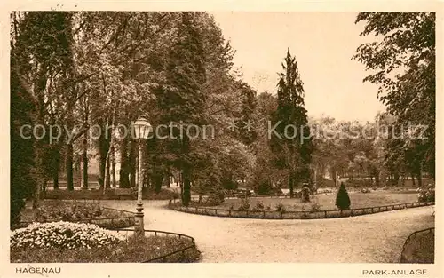 AK / Ansichtskarte Hagenau_Elsass Parkanlage Hagenau Elsass