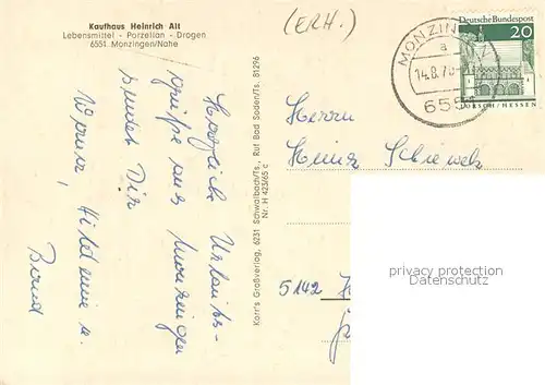 AK / Ansichtskarte Monzingen Fachwerkhaus Berghaus Fliegeraufnahme Monzingen