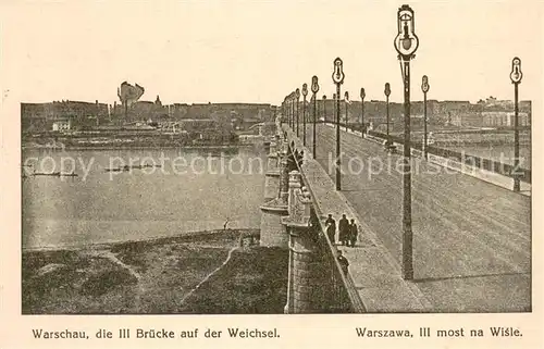 AK / Ansichtskarte Warschau_Masowien 3. Bruecke auf der Weichsel Warschau Masowien