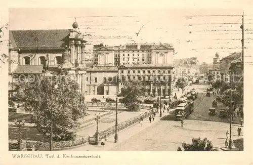 AK / Ansichtskarte Warschau_Masowien Teil der Krakauer Vorstadt Warschau Masowien