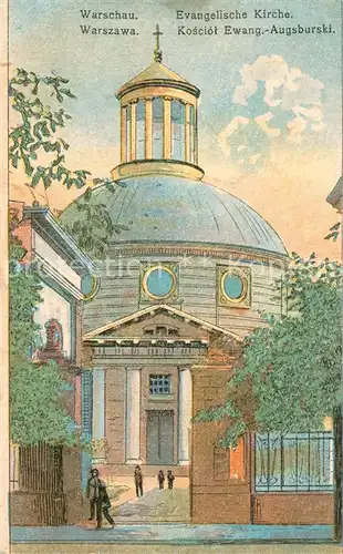 AK / Ansichtskarte Warszawa Kosciol Ewang. Augsburski Evangelische Kirche Kuenstlerkarte Warszawa