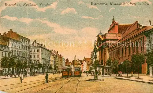 AK / Ansichtskarte Warszawa Krakowskie Przedmiescie Krakauer Vorstadt Lithographie Warszawa