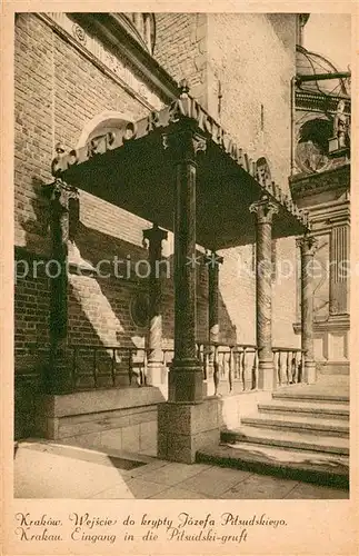 AK / Ansichtskarte Krakau_Krakow Eingang in die Pilsudski Gruft Krakau Krakow