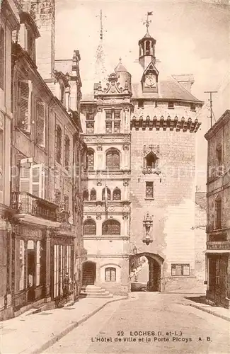 AK / Ansichtskarte Loches_Indre_et_Loire Hotel de Ville et la Porte Picoys Loches_Indre_et_Loire