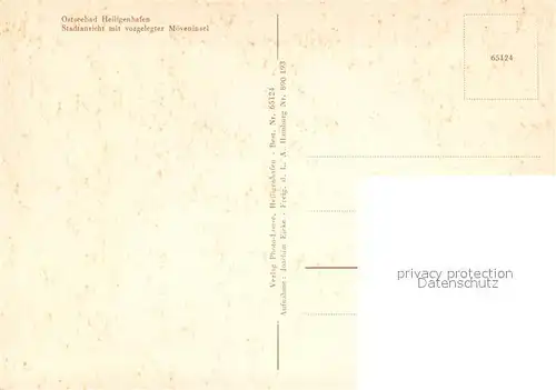 AK / Ansichtskarte Heiligenhafen_Ostseebad Fliegeraufnahme mit Moeveninsel Heiligenhafen_Ostseebad