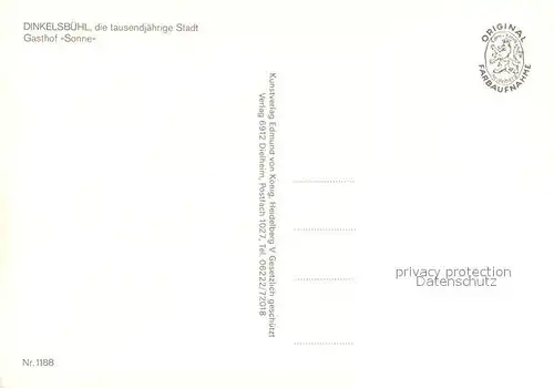 AK / Ansichtskarte Dinkelsbuehl Gasthof Sonne Dinkelsbuehl