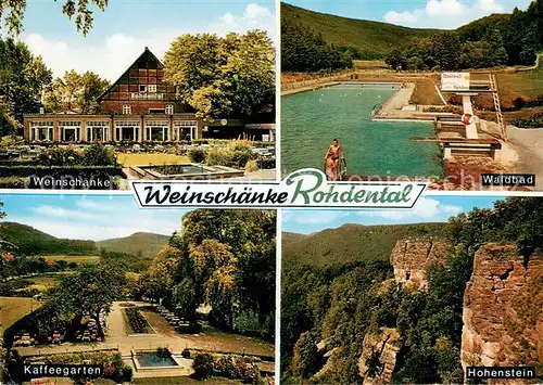 AK / Ansichtskarte Rohdental_Hessisch_Oldendorf Weinschaenke Waldbad Hohenstein  